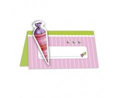 Tischkarten Bastelset mit Schultüte - 6 Stück, Rosa