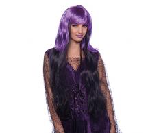 Perücke Hexe violett schwarz Halloween