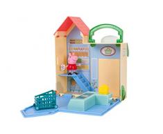 Jazwares 96581 - Peppa Wutz kleiner Lebensmittelladen, Aufklappbares Spielset mit Griff, Spielhaus Set mit 1 Spielfigur & Zubehör mit Funktion, Original Peppa Pig Spielzeug Haus für Kinder ab 2 Jahren