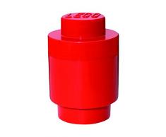 LEGO Aufbewahrungsstein, 1 Noppe, rund, Stapelbare Aufbewahrungsbox, 950 ml, rot
