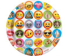 Unique Party 50915 Celebration Emoji-Party Teller, 8 Stück