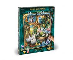 Schipper 609130662 - Malen nach Zahlen - Gänse im Garten - Bilder malen für Erwachsene, inklusive Pinsel und Acrylfarben, 40 x 50 cm