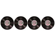 Beistle 57747 1er Pack glitzernde Rock and Roll Luftschlangen Partydeko Record Cutouts mehrfarbig