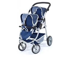 Bayer Design 2655100 - Zwillingspuppenwagen für Puppen, Marine, 46 cm
