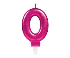 amscan 9901782 Zahlenkerze 0 Sparkling Celebrations, Pink