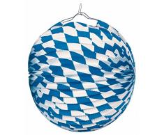 Lampion Bayer - weiß/Blaue Rauten