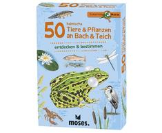 moses. Expedition Natur - 50 heimische Tiere und Pflanzen an Bach und Teich| Bestimmungskarten im Set | Mit spannenden Quizfragen