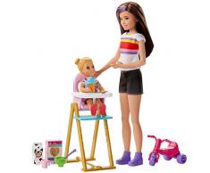 Barbie GHV87-„Skipper Babysitters Puppen Spielset zum Füttern, Mehrfarbig