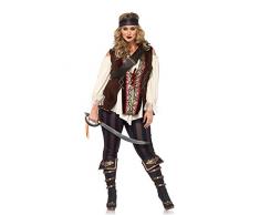 Leg Avenue 85634X 4X 4 teilig Set Kapitän Blackheart, Damen Karneval Kostüm Fasching, 1X-2X, mehrfarbig