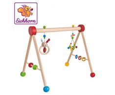 Simba Dickie Eichhorn Baby Gym mit Hasenmotiv aus FSC 100% zertifiziertem Buchenholz, farbigen Hängeelmenten und Holzkugeln, 45x51 cm, ab 3 Monaten, hergestellt in Deutschland
