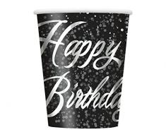 Unique Party 57486 Glitz Silber Folie Geburtstag Pappbecher, 8 Stück