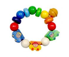 Hess Holzspielzeug 11062 - Rassel aus Holz Bimmelbahn, ca. 12 cm