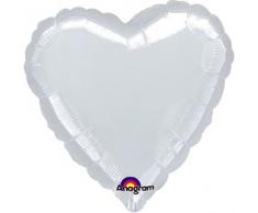 Anagram Folienballon Herz 18 Zoll (45,72 cm) silber