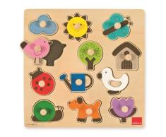 Goula D53118 - Holzpuzzle Silhouetten Garten, 12 Teile