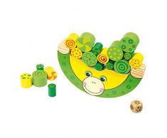 small foot 7357 Balancierfrosch aus Holz, Lernspiel, Motorikspielzeug und Balancierspiel in einem, ab 3 Jahren