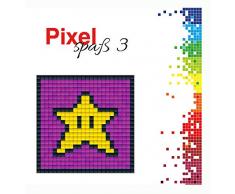Pracht Creatives Hobby P90028-00505 - Pixel Spaß Bastelset Stern, kleines Pixelbild auf Grundplatte zum Gestalten für Kinder, Jungen und Mädchen, als kleines Geschenk, Mitgebsel, Kindergeburtstag