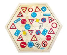 Hess Spielzeug 14953 - Legespiel aus Holz, Verkehrszeichen