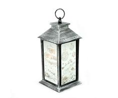 Gifts 4 All Occasions Limited SHATCHI-1281 Weihnachts-Laterne, rustikal, PVC, Warmweiß, Weihnachtsdekoration