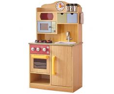 Teamson TD-11708A Kinderküche mit Zubehör, Spielküche, bunt, Holzmaserung
