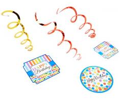 amscan 670471 Bright Birthday Swirl Dekoration Value Pack