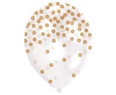 amscan 9901845 Latexballons Konfetti, Gold
