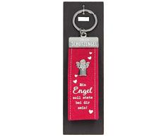 Depesche 10890.004 Schlüsselanhänger aus Filz, mit Schutzengel und Aufschrift, EIN Engel soll stets bei dir Sein, rot, ca. 15 cm