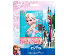 Disney Mini Tagebuch mit Schloss und Kugelschreiber Abbinde, Mehrfarbig, 8422535848148