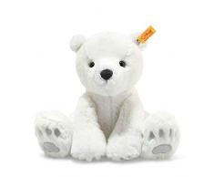 Steiff 62636 Original Plüschtier Eisbär Soft Cuddly Friends Lasse, Kuscheltier ca. 28 cm, Markenplüsch Knopf im Ohr“, Schmusefreund für Babys von Geburt an, weiß