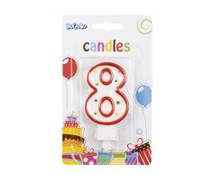 Boland 63408 Zahlen Kerze in farbiger Sortierung, 8