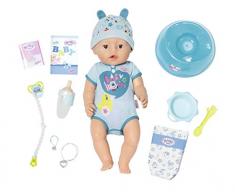 Zapf Creation 824375 BABY born Soft Touch Boy Brown Eyes Puppe mit Funktion und Zubehör, 43 cm