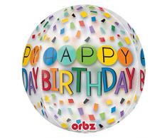 amscan 3516801 Folienballon Kugel Happy Birthday