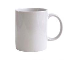 SHATCHI Mug 1 x schlichte Tasse aus Keramik, glänzend, für Tee, Kaffee, Sublimation, personalisierbar, weiß