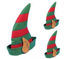 Shatchi Weihnachtshut Elfenohren, Weihnachten, Weihnachtsmann, Helferhut, Kostümzubehör, Einheitsgröße, Polyester, Rot