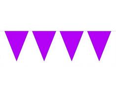 Folat 60142 - Wimpelkette XL - ca. 10 m lang - 15 Wimpel zu je 43 x 29 cm - violett