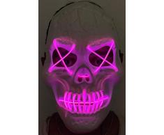 V for Vendetta LED genäht Purge Halloween Gruselmaske blinkend bunt Rave Vollgesichtsmaske Cosplay Glow für Halloween Lagerfeuer Gruselmaske blinkend bunt Rave Vollgesichtsmaske Cosplay Glow F
