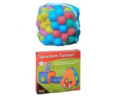 Idena Spielzelt mit Tunnel und 100 bunten Bällen