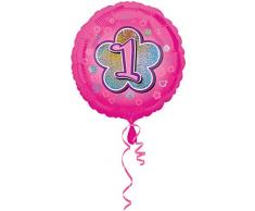 amscan Folienballon Rosa Blumen 1, Pink