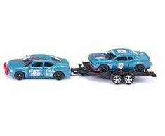 siku 2565, Dodge Charger mit Dodge Challenger SRT Racing, Himmelblau, Metall/Kunststoff, 1:55, Öffenbare Türen
