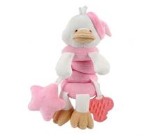 Kögler 20361 Greifspirale für Babys aus weichem Plüsch, Ente in rosa, zum Befestigen an Kinderwagen, Laufgitter, Babyschale und Bett, ca. 17 x 30 cm groß