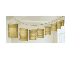 Amscan 22055-19-55 Paper Lanter Garland Lampiongirlande Dekoration, Papier, gold
