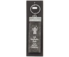 Depesche 10890.015 Schlüsselanhänger aus Filz, mit Schutzengel und Aufschrift, Ich beschütze Dich beim Autofahren, grau, ca. 15 cm