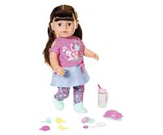 Zapf Creation 827819 BABY born Soft Touch Sister brünett Puppe mit Funktionen und Zubehör, 43 cm, Online Verpackung