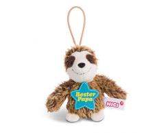 Nici 44851 Anhänger Faultier mit Spruch Bester Papa 8cm mit Loop, braun