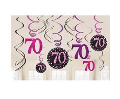 Amscan International 9901747 Pink Celebration 70. Swirl Dekoration Kit
