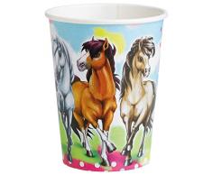 amscan 8 Papierbecher Charming Horses, 250 ml, Mehrfarbig, 10