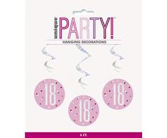 Unique Party 83809 Dekoration, Pink & Silver