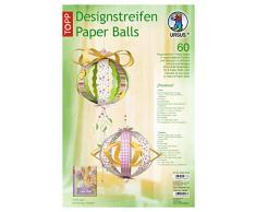 Ursus 23540099 - Designstreifen Paper Balls Florence, 60 Streifen und Zubehör für 8 Dekokugeln