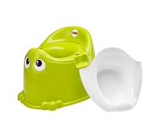 Fisher-Price DKH99 Frosch Töpfchen Toilettentrainer mit integriertem Spritzschutz grün für Kleinkinder