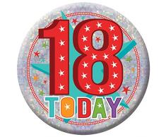 Amscan International 9900833 Badge-largebadge LGE Banner Spieluhr mit Melodie 18. BD