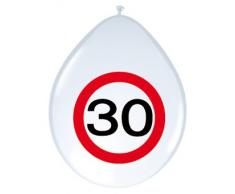 Luftballons Zahl 30 Geburtstag zweifarbig, 8 Stk.
